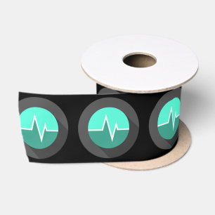EKG-Klinik-Chirurin grün schwarz Satinband