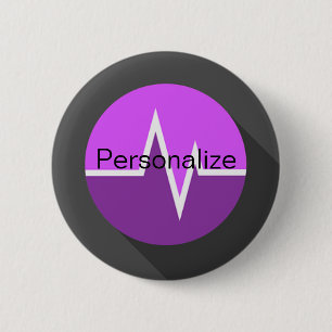 EKG-Linie medizinisch lila schwarz  Button