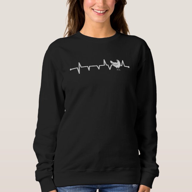 Ekg Puls Line Poultryman Hen Farm Heartbeat Chick Sweatshirt (Vorderseite)