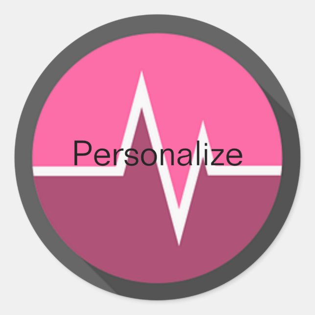 EKG rosa Aufkleber (Vorderseite)
