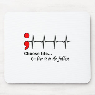 Ekg Semicolon Suicide Awareness Prevention Mousepad