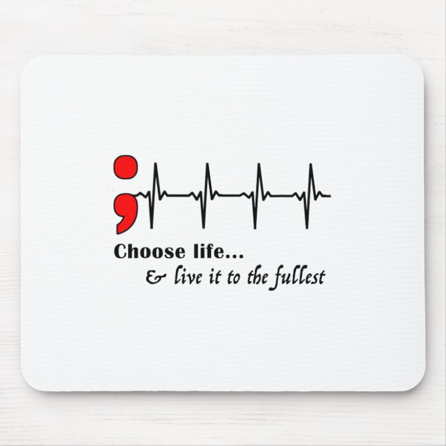 Ekg Semicolon Suicide Awareness Prevention Mousepad (Vorne)