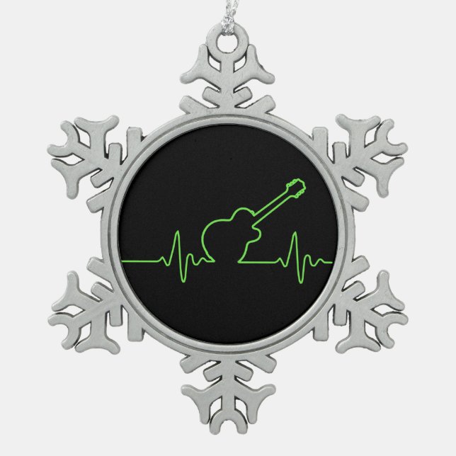 EKGuitar Schneeflocken Zinn-Ornament (Vorderseite)