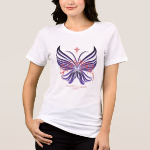 Eklektischer Schmetterling Tri-Blend Shirt