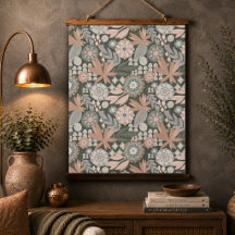 Eklektisches Boho-Terrakotta-Kohle-Botanisches Flo
