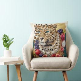Eklektisches Leoparden-Kissen mit Perlen, Chic Ma Kissen
