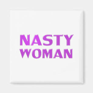 "eklige Frau", lila weiß Magnet