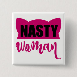 Eklige Frau Pink Pussy Cat Hat Button