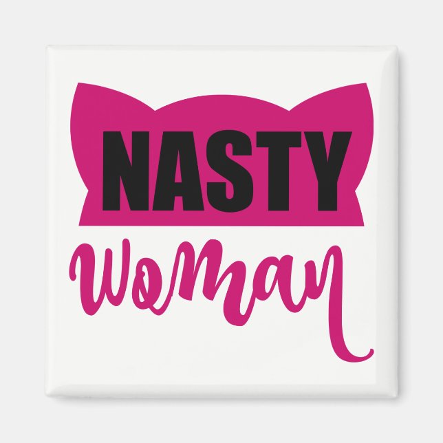 Eklige Frau Pink Pussy Cat Hat Magnet (Vorne)