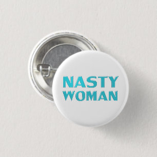 "eklige Frau", türkisblau Button