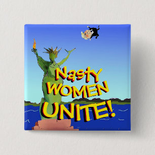 Eklige Frauen gegen Trump Biden Harris - Abstimmun Button