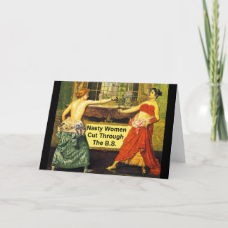 Eklige Frauen schnitten das B.S. - Gruß-Karte Karte