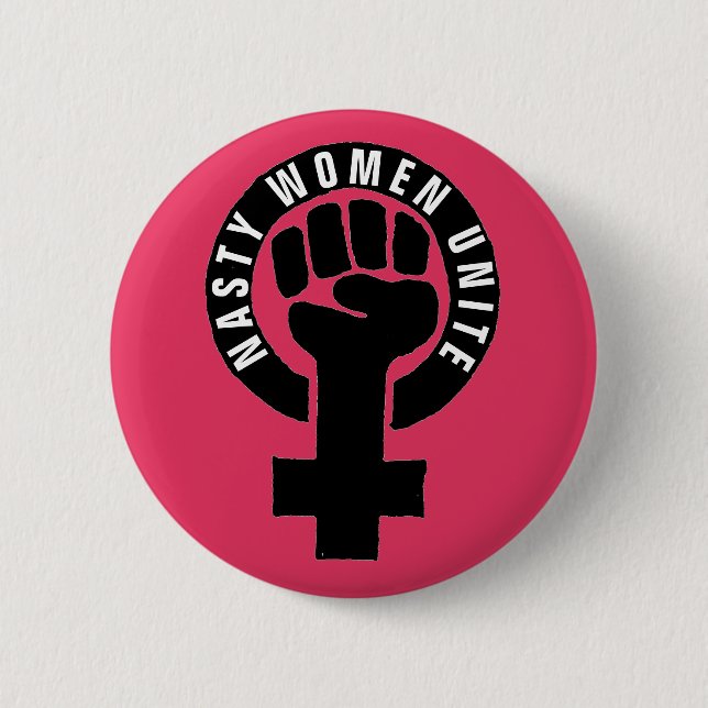 "Eklige Frauen vereinigen" die Rechte der Button (Vorderseite)