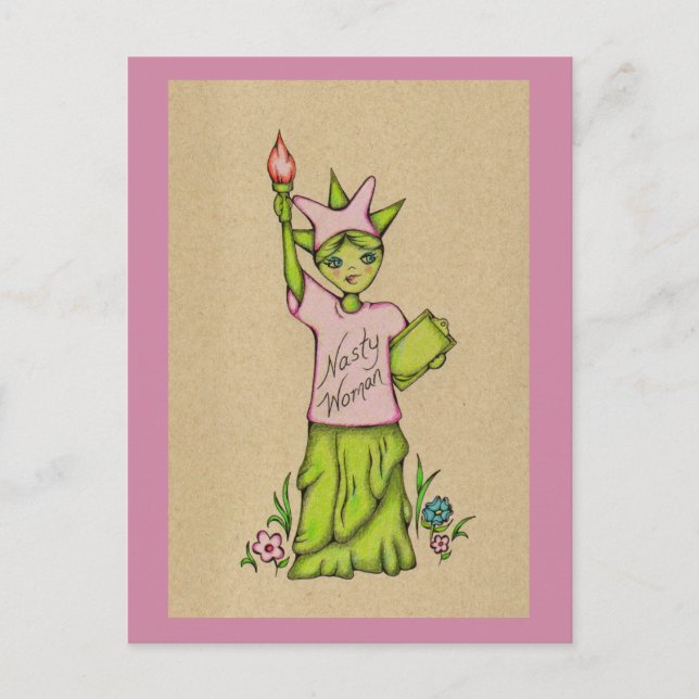 Eklige Lady Liberty Postkarte (Vorderseite)