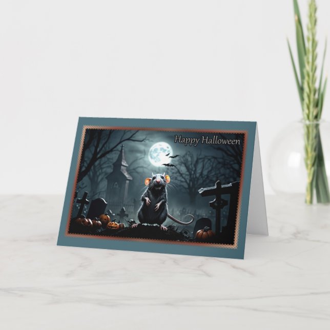 Eklige RattenHalloween-Karte Feiertagskarte (Vorderseite)