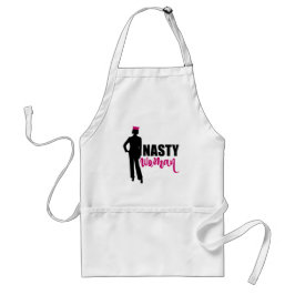 Eklige weibliche Silhouette und rosa Pussy Katzenh Schürze