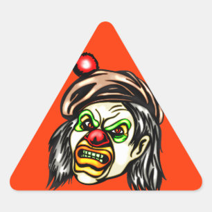 Ekliger böser Clown Dreieckiger Aufkleber
