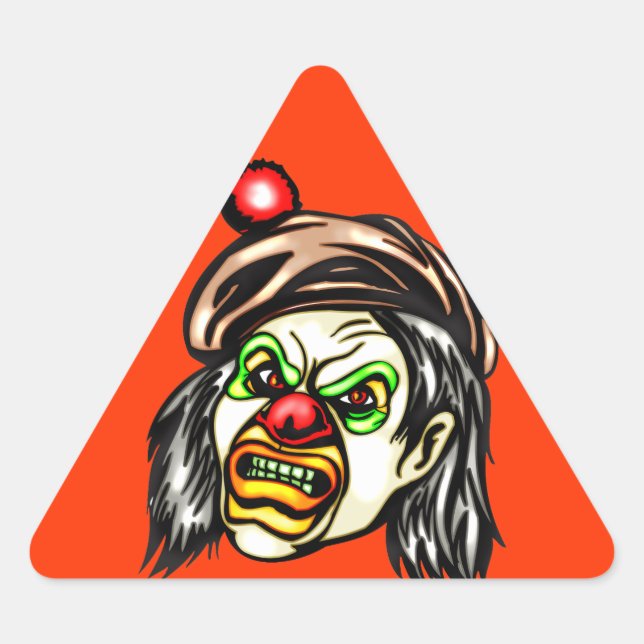 Ekliger böser Clown Dreieckiger Aufkleber (Vorderseite)