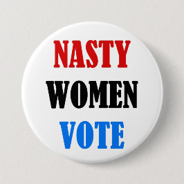 Ekliger Frauen-Abstimmungsknopf Button