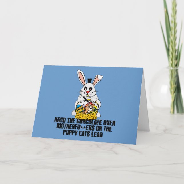 Ekliger Osterhase Feiertagskarte (Vorderseite)