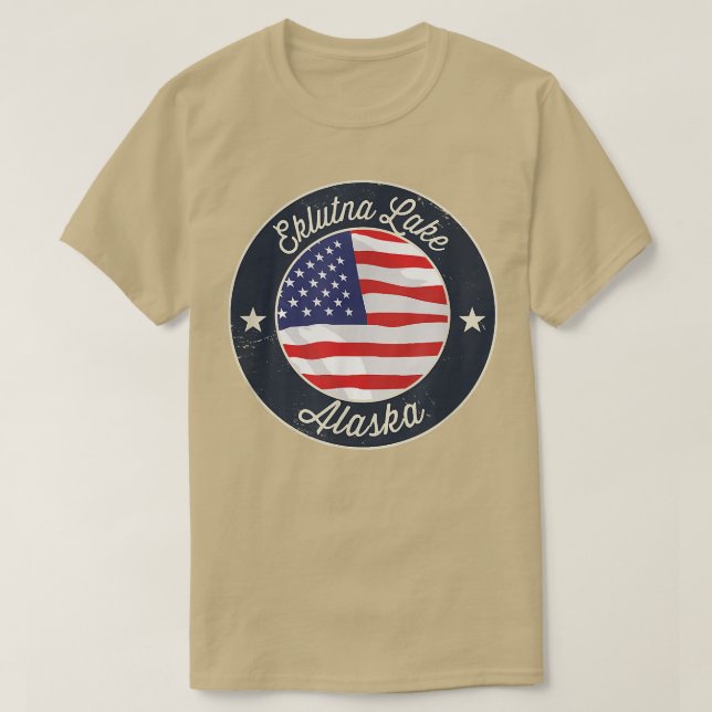 Eklutna See - Patriotic Alaska Souvenir T - Shirt (Design vorne)