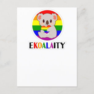 Ekoalaty Equality Gay Koala Bear Funny LGBT Rainbo Ankündigungspostkarte