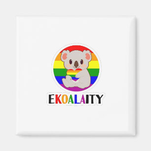Ekoalaty Equality Gay Koala Bear Funny LGBT Rainbo Magnet