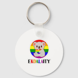 Ekoalaty Equality Gay Koala Bear Funny LGBT Rainbo Schlüsselanhänger