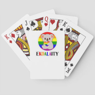 Ekoalaty Equality Gay Koala Bear Funny LGBT Rainbo Spielkarten