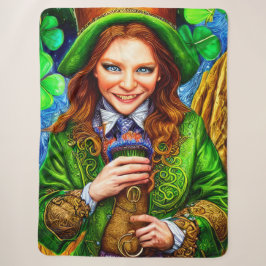Ekstatisch Grüne Frau Leprechaun Inspiriert Artwor Sherpadecke