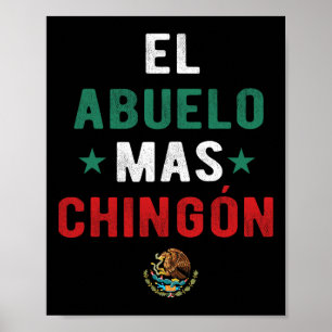 El Abuelo Mas Chingon Spanischer Lehrer Vatertag Poster