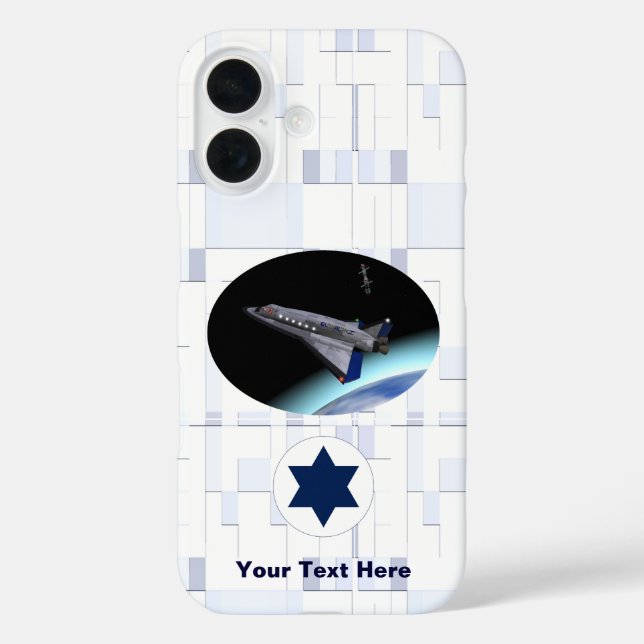 El Al Maslool Space Shuttle iPhone 16 Hülle (Rückseite)