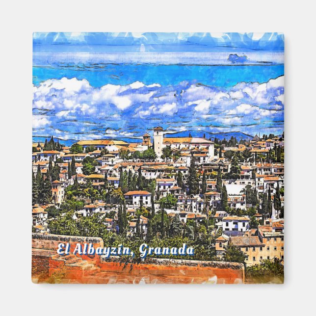 El Albayzín, Granada, Andalusien, Spanien. Magnet (Vorne)
