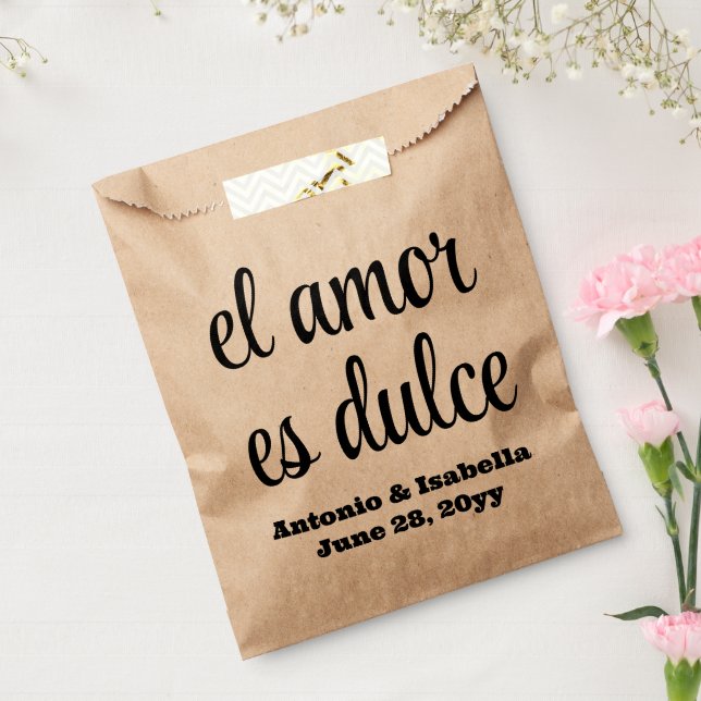 El amor es dulce Hochzeitsempfang Leckerei für Gäs Geschenktütchen (Versiegelt)