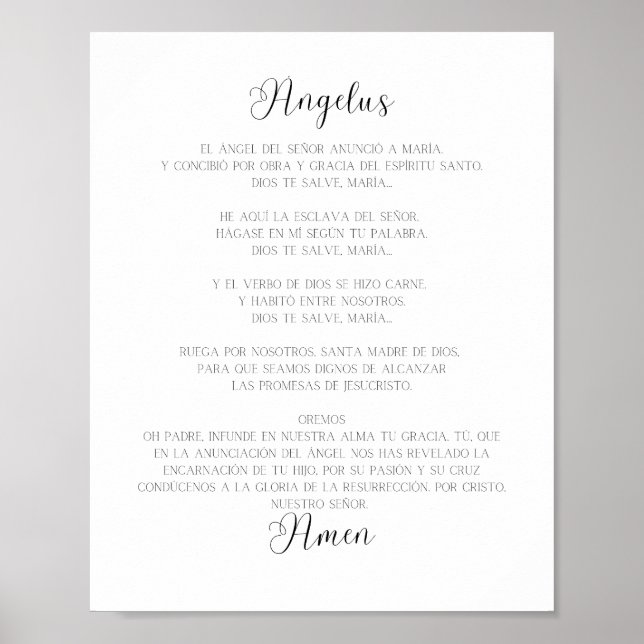 El Angelus Spanisches Gebet Poster (Vorne)