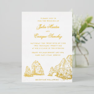 El Arco Cabo San Lucas Arch Hochzeit Folieneinladung