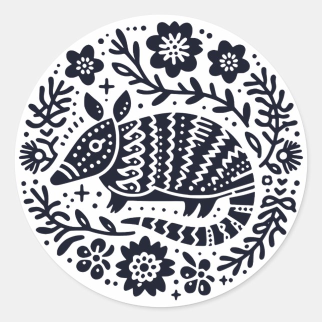 El Armadillo Runder Aufkleber (Vorderseite)