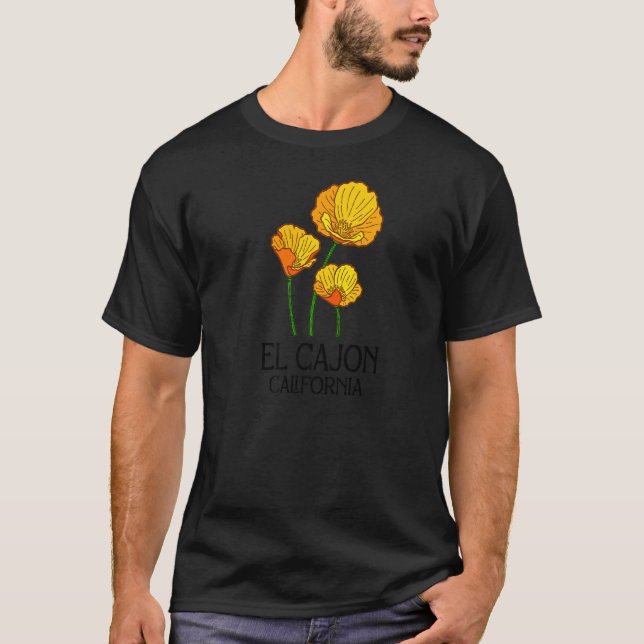 El Cajon California CA Poppy Flower State City Vin T-Shirt (Vorderseite)