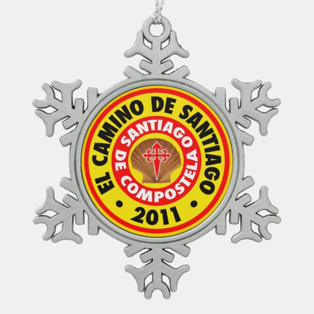 El Camino De Santiago 2011 Schneeflocken Zinn-Ornament (Vorderseite)
