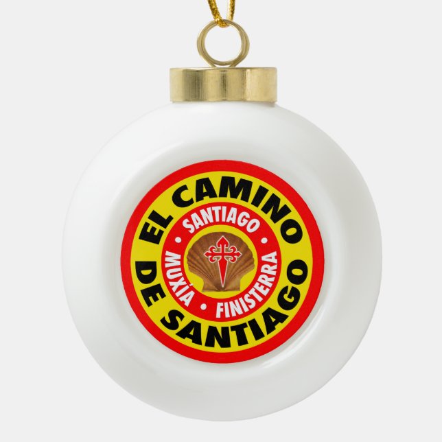 El Camino De Santiago Keramik Kugel-Ornament (Vorderseite)