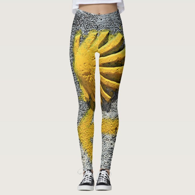 El Camino, Spanien, Muschel und Pfeil Leggings (Vorderseite)