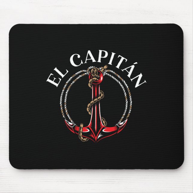El Capitan Anker Boot Schiff Kapitän Skipper Matro Mousepad (Vorne)