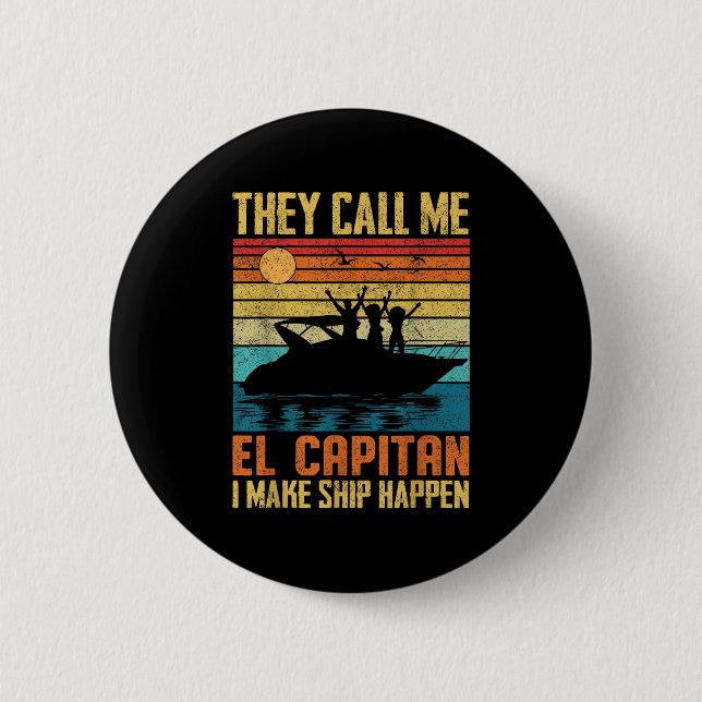 El Capitan Pontoon Kapitän I Mach Schiff Geschehen Button (Vorderseite)