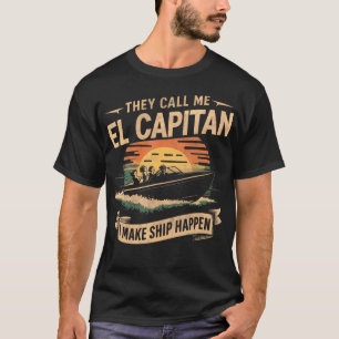 El Capitan Sonnenuntergangs-Boot-Design Lass Schif T-Shirt