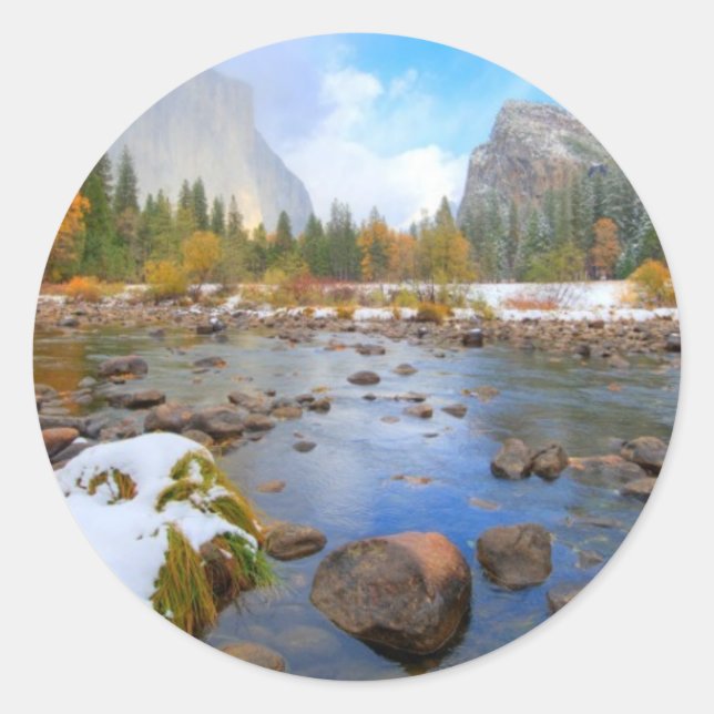 El Capitan und drei Brüder Runder Aufkleber (Vorderseite)