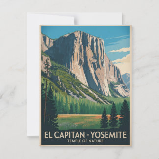El Capitan Yosemite Vintage Travel Poster Postkarte