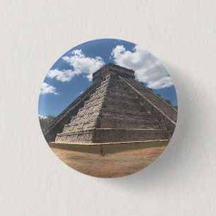 EL Castillo - Chichen Itza, Knopf Mexikos #3 Button