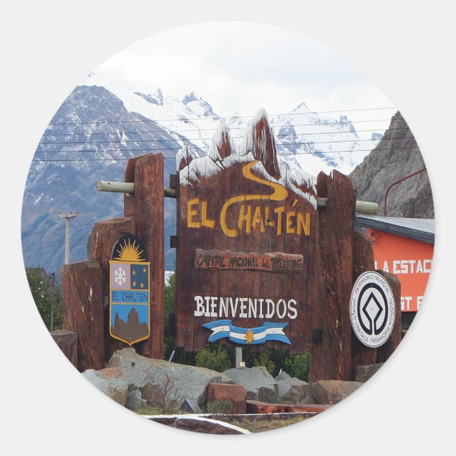 El Chalten, Patagonia, Argentinien Runder Aufkleber (Vorderseite)