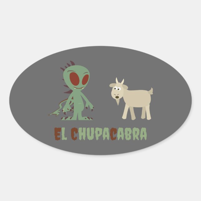 El Chupacabra Ovaler Aufkleber (Vorderseite)