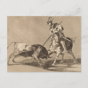 El Cid Campeador speert einen anderen Stier José G Postkarte